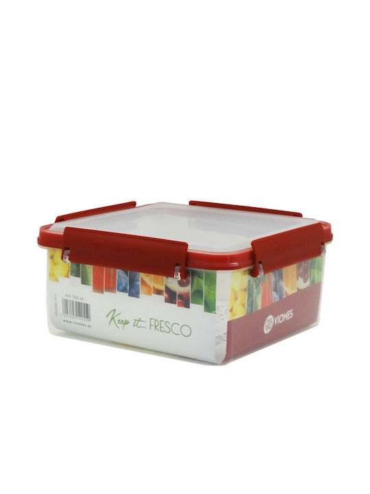 Viomes Plastic Lunch Box Burgundy 17.5x17.5cm