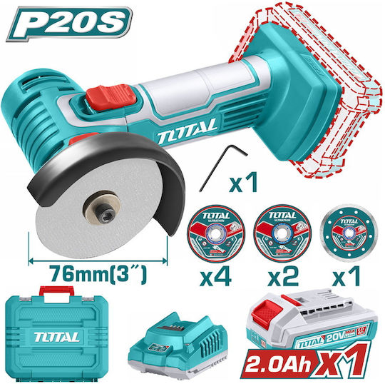 Total Grinder Mini 76mm Battery 1x2Ah