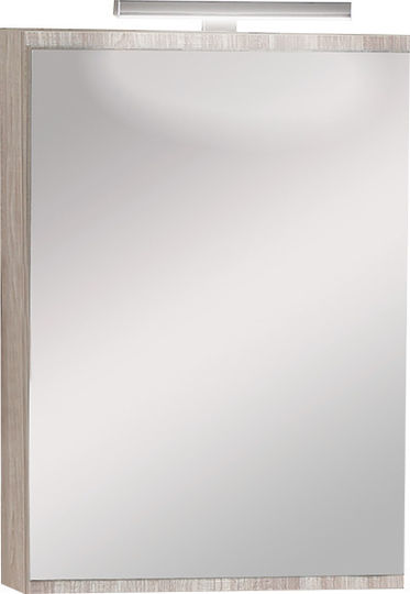 Pro Bagno Банско Огледало LED от ПДЧ с Шкаф 50x70см Сив