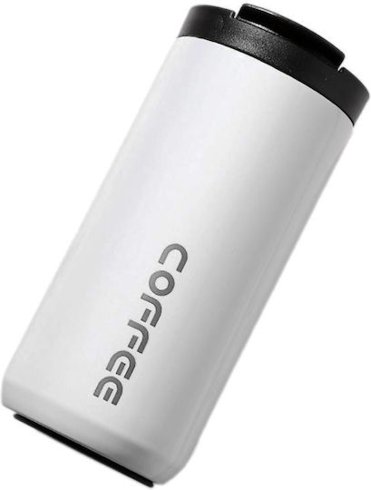 Uncle George Glass Thermos Stainless Steel 400ml White Mouthpiece with Mouthpiece