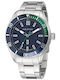 Nautica N83 Finn World Men's Watch 44mm Battery with Silver Stainless Steel Bracelet