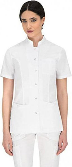 B-Well Lisa Women's White Medical Blouse