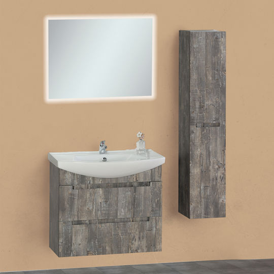 Pro Bagno Countertop with Sink & Mirror Gray