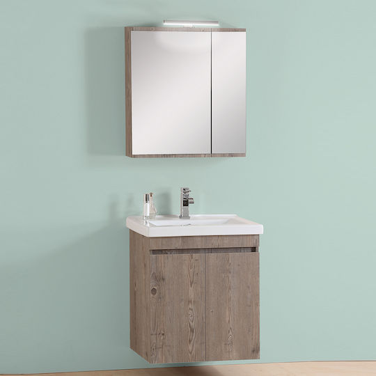 Pro Bagno Countertop with Sink & Mirror Gray