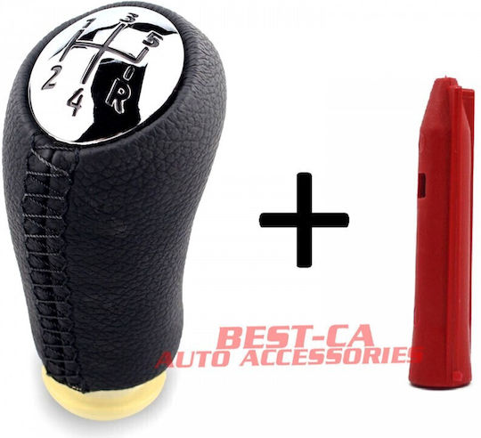 Leather Gear Shift Knob Renault 5 Speeds + Adapter Clio Megane Scenic Kangoo