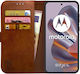 Rosso Element Pu Wallet Δερματίνης / Σιλικόνης Καφέ (Motorola Edge 50 Neo)