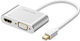 Adaptor Video Ugreen Md115 Mini Displayport Mascul La Vga Feminin 1080p/60hz 1 X Hdmi M 4k/30hz Alb
