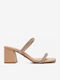 Mules mit Niedrig Absatz in Beige Farbe
