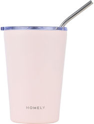 Homely Θερμός Mug 400ml Rose Quartz