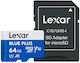 Lexar Plus SDXC 64GB Class 10 UHS-I 100MB/s με αντάπτορα