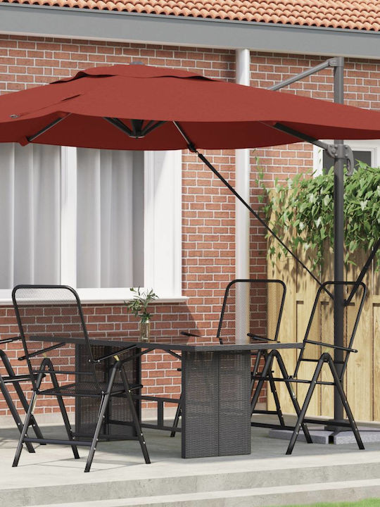 Hängender Aluminium Rote Garten- und Terrassen-Sonnenschirm 2,5x2,5m