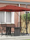 Hängender Aluminium Rote Garten- und Terrassen-Sonnenschirm 2,5x2,5m