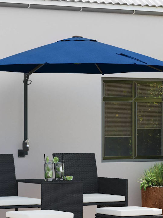 Wandmontierter Rundschirm aus Aluminium Hellblau F2.3xH1.48m