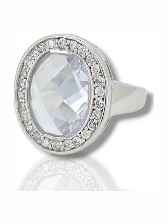Mentzos Ring with Zircon made of Silver