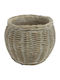 Atmosphera Rattan Look Ceramic Plant Pot Brown 14x14x11.2cm