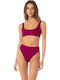 Set Bikini Μπουστάκι Ψηλόμεσο Μωβ