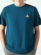Kurzarmbluse Petrol Blue
