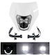 Motorcycle Handlebar Mask Led Headlight White Small High Beam Enduro Trail Streetfighter
