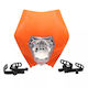 Motorcycle Handlebar Mask Headlight Orange Small High Beam Enduro Trail Streetfighter