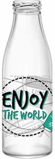 Homestyle Bottle Water Glass with Screw Cap Transparent 1000ml