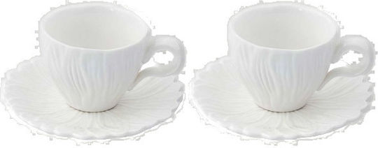 Marva Set of Cups Coffee Porcelain White 80ml 2pcs