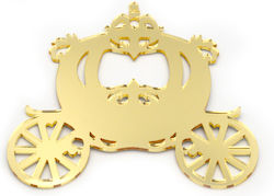 Πλεξιγκλας Χρυση Κολοκυθα Αμαξα 20cm X 18cm 0517931 Τεμαχια