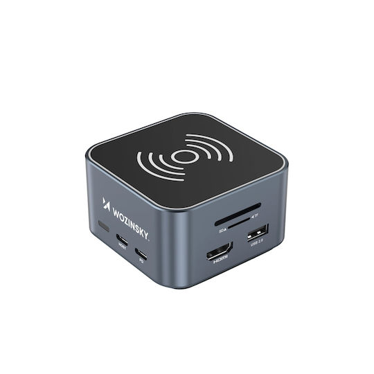 Wozinsky WHBC09Y8S USB-C Docking Station mit HDMI 4K PD Ethernet Gray