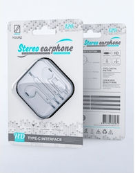 YOURZ 1154 Слушалки Безжични Стерео с жак USB-C Бял