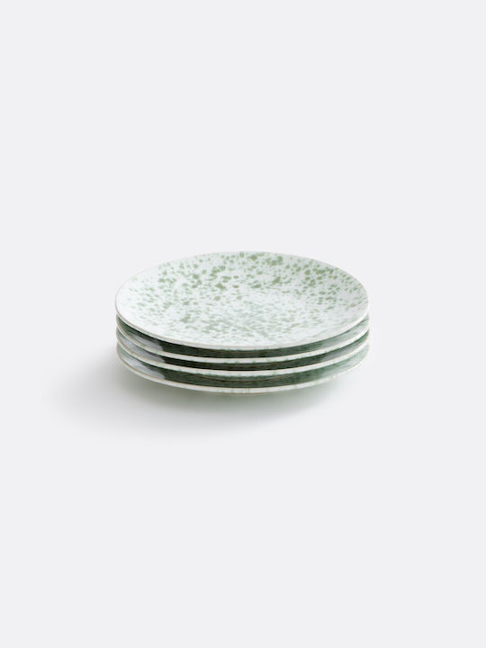 La Redoute Interieurs Farfurie Deșert Ceramică Verde cu Diametru 22cm 4buc