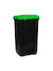 Viomes Coș De Gunoi Plastic Cu Pedală Negru/Verde 40lt