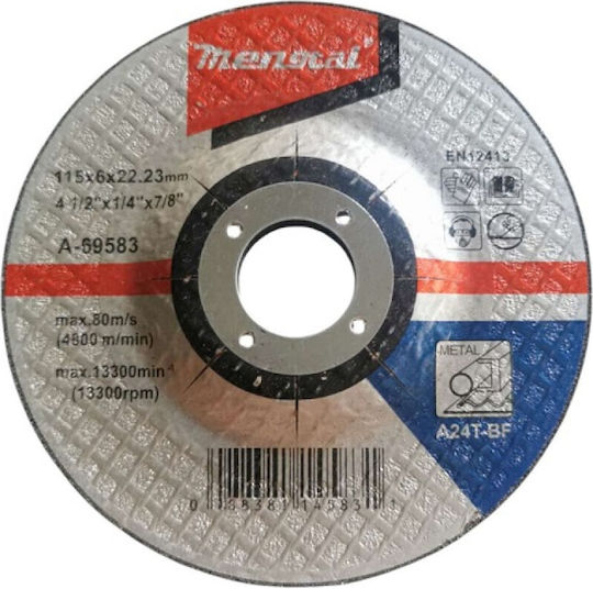 Schleifscheibe Für Metall 115x6x22,23mm A24t 15376-17