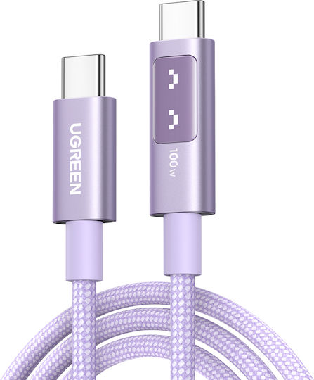 Ugreen USB 2.0 Cable USB-C Male - USB-C 100W PD Purple 1m 340582