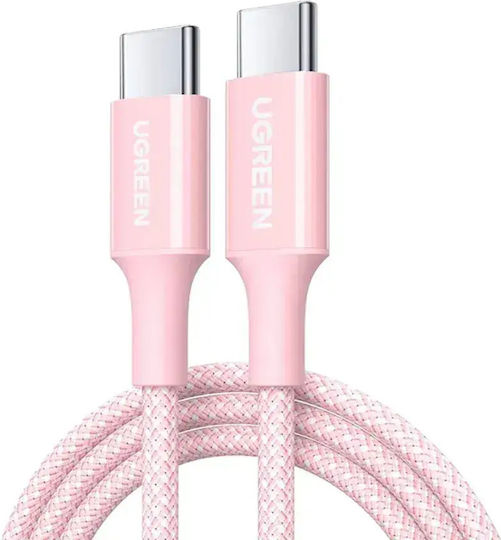 Ugreen USB 2.0 Кабел USB-C Мъжки - USB-C 100W Захранване PD Розов 1м 340568