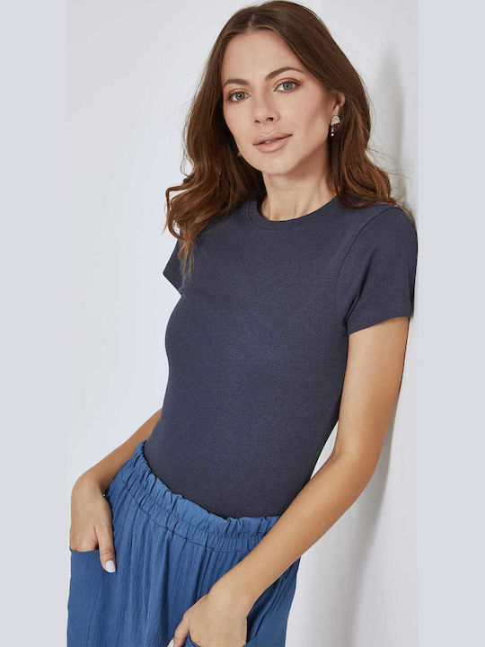 Celestino Women's Athletic Blouse Navy Blue