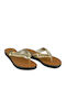 Women's Flat Sandals in Gold Color