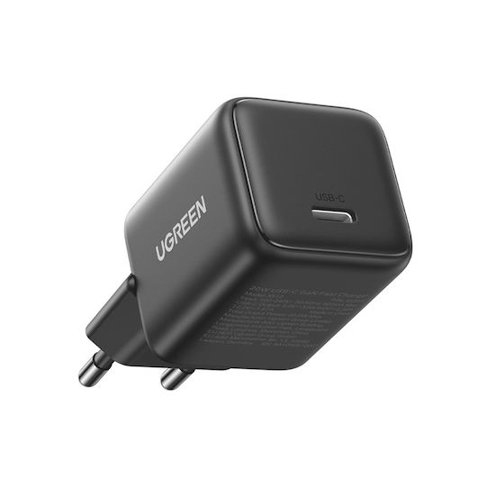 Ugreen Зарядно без кабел GaN с USB-C порт 30W Power Delivery / Quick Charge 4.0 Сив (X513)