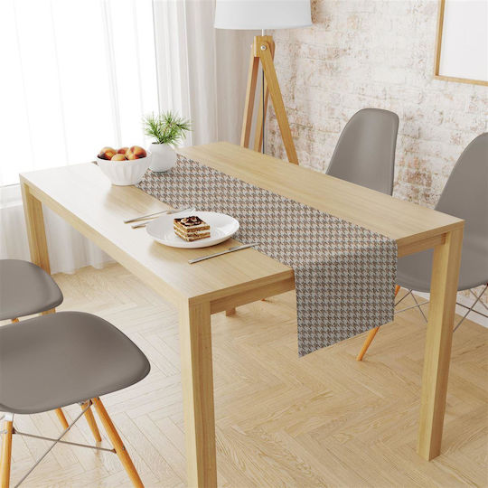 Dimcol Ράνερ Houndstooth 473 Αλέκιαστο Beige 40x180εκ.