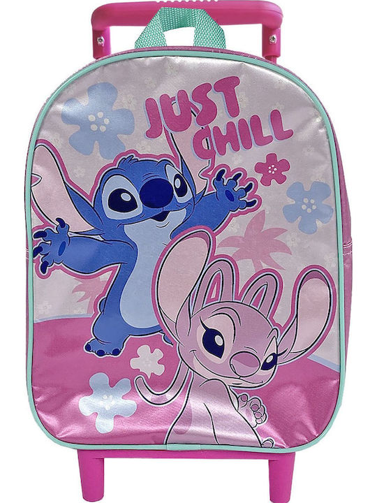 Cerda Stitch Σχολική Τσάντα Τρόλεϊ Νηπιαγωγείου Μωβ