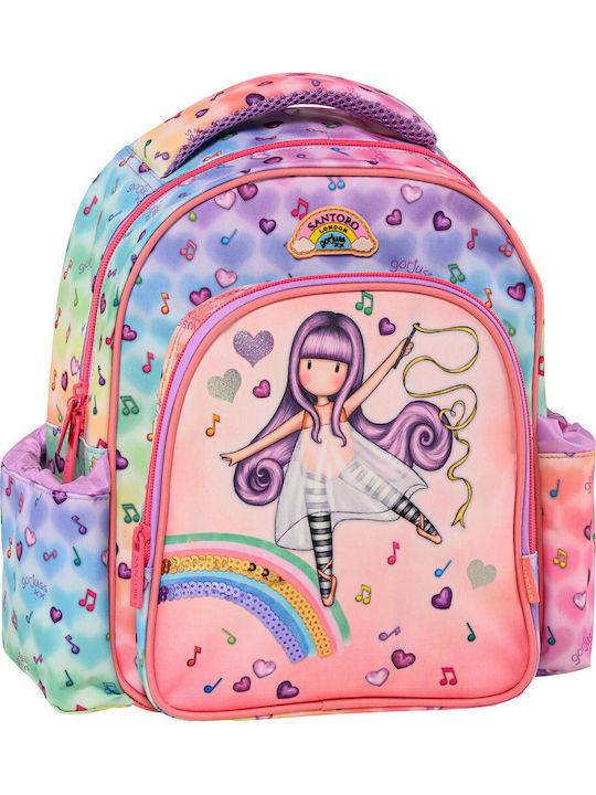 Santoro School Bag Backpack Kindergarten Multicolour with Water Bottle Holder