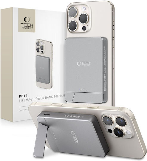 Tech-Protect PB14 MagSafe Power Bank 5000mAh 7.5W με Θύρα USB-C Γκρι