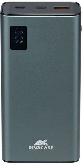 Rivacase VA1022 Външна Батерия 20000mAh 22.5W с USB-A Изходен Порт и 2 USB-C Изходни Порта Power Delivery / Бързо Зареждане Черна