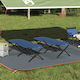 vidaXL Foldable Metallic Beach Sunbeds Blue 69x193x45cm 2pcs