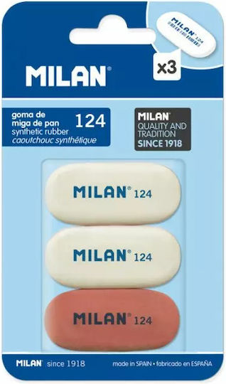 Milan Гума 124 Bmm9203mp Правоъгълна Комплект 3 Броя