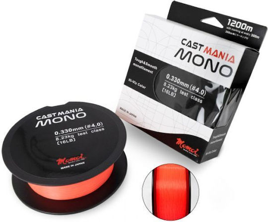 Momoi Cast Mania Fishing Filament 1200m Orange 0.30mm