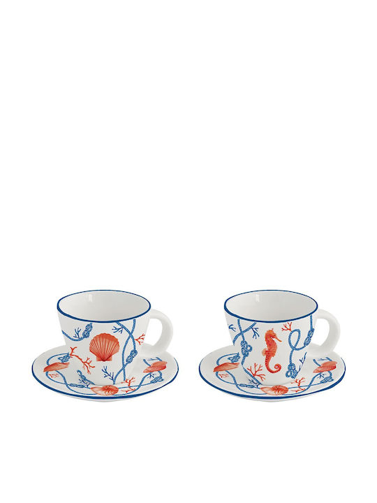 Marva Set Căni Maro Din porțelan Multicolore 120ml 2buc