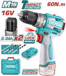Total TIDLI16682 Κρουστικό Δραπανοκατσάβιδο 16V 2x2Ah