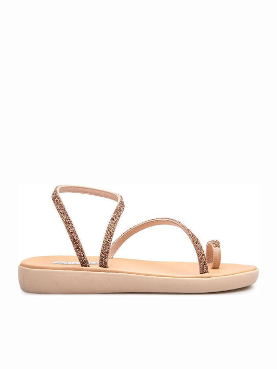 Sofia Manta Leder Flache Sandalen für Damen Ros...