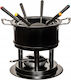 Secret de Gourmet Stainless Steel Fondue Pot with Tea Light Black 19x17x19cm