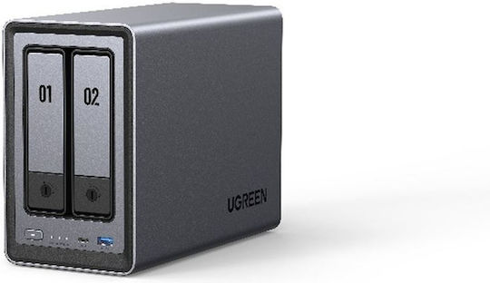 Ugreen DXP2800 NAS Кула с 2 слота за HDD/SSD