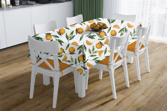 Dimcol Oranges 474 Αλέκιαστο 474 White-orange 140x180εκ.